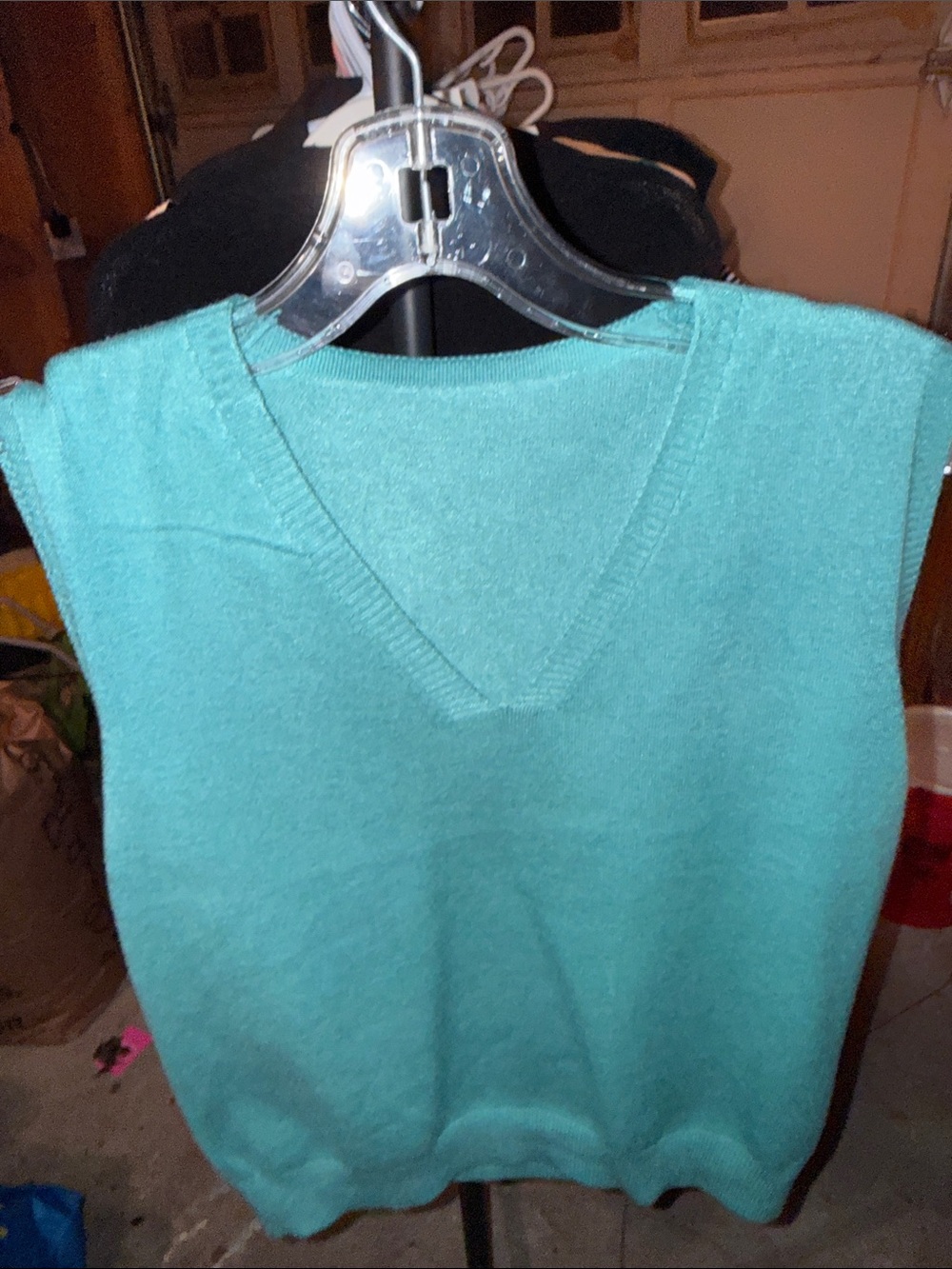 Classic V-Neck Women’s Sweater Vest in Teal